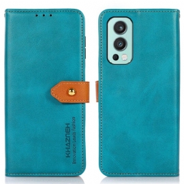 Kožené Pouzdro Na OnePlus Nord 2 5G Khazneh Bicolor Umělá Kůže