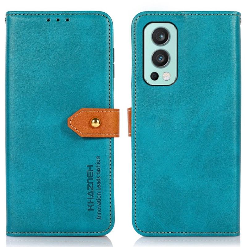 Kožené Pouzdro Na OnePlus Nord 2 5G Khazneh Bicolor Umělá Kůže