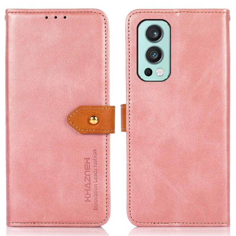 Kožené Pouzdro Na OnePlus Nord 2 5G Khazneh Bicolor Umělá Kůže