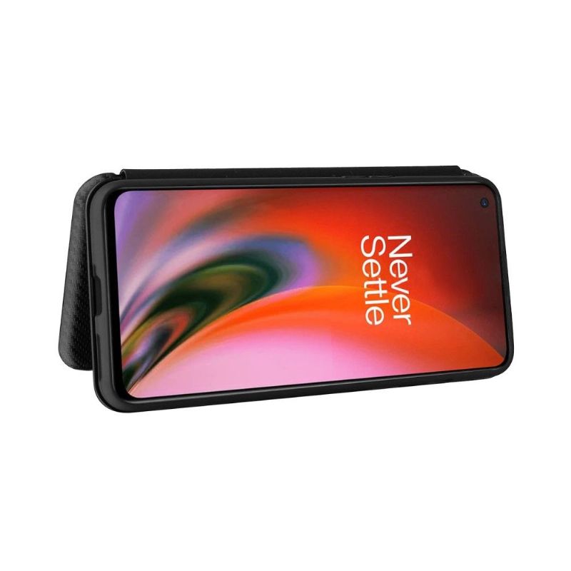 Kožené Pouzdro Na OnePlus Nord 2 5G Umělá Kůže Ve Stylu Uhlíkových Vláken