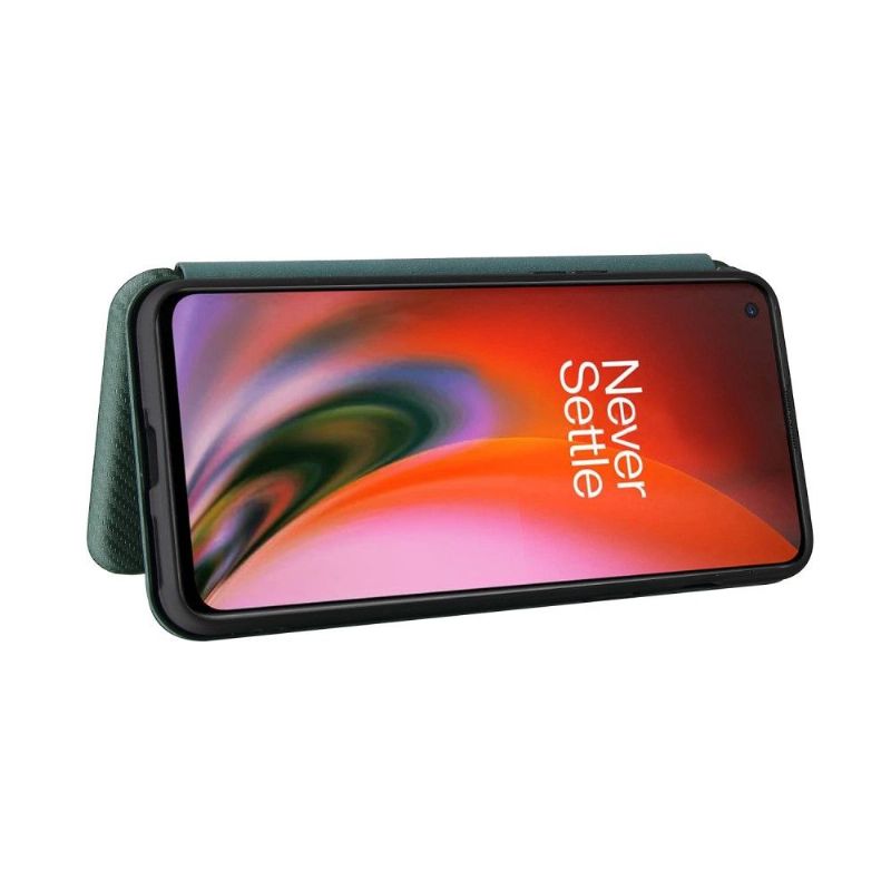 Kožené Pouzdro Na OnePlus Nord 2 5G Umělá Kůže Ve Stylu Uhlíkových Vláken