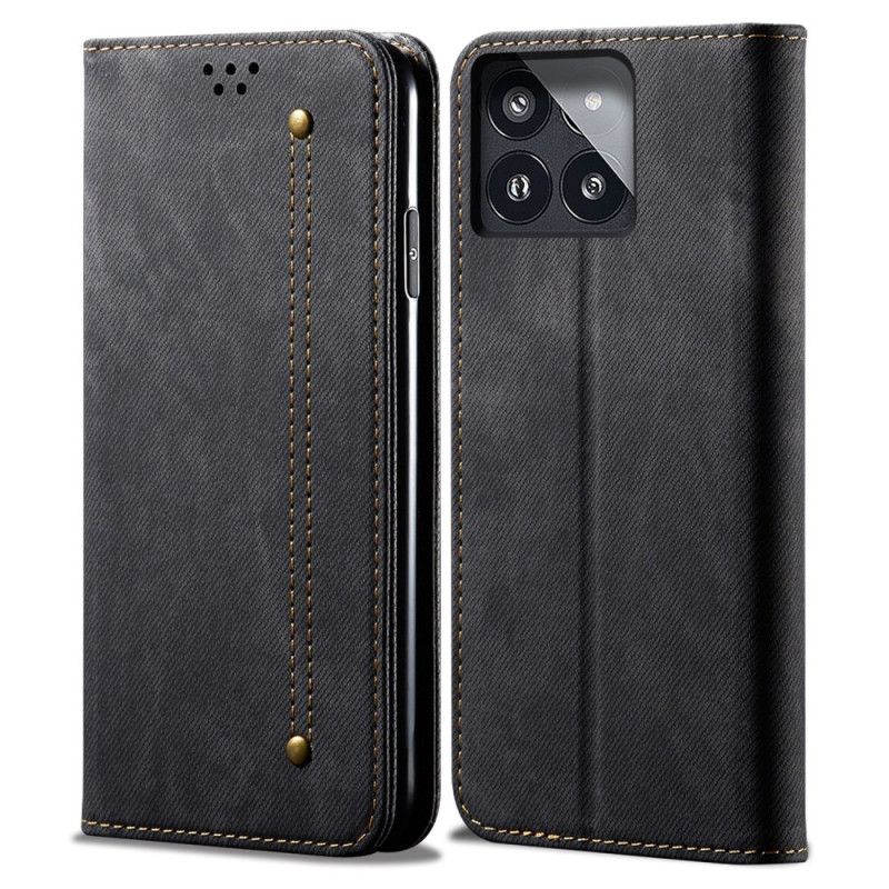 Kožené Pouzdro Folio Poco X6 Pro 5g Džínová Tkanina