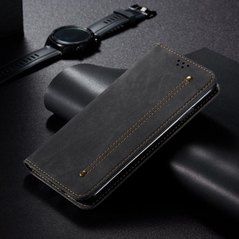 Kožené Pouzdro Folio Poco X6 Pro 5g Džínová Tkanina