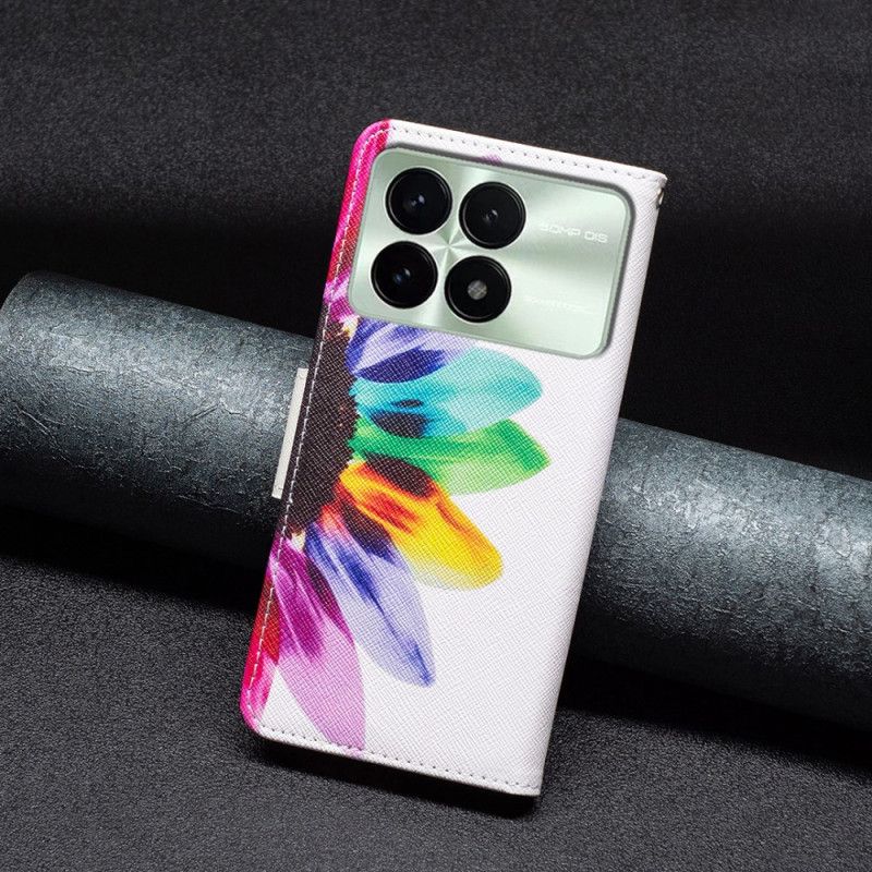 Kožený Kryt Na Poco X6 Pro 5g Květina Akvarelu