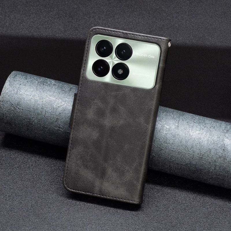 Peněženková Pouzdra Poco X6 Pro 5g Kryty Na Mobil Hladká Umělá Kůže S Páskem