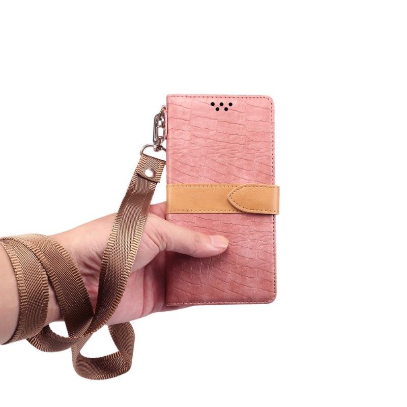 Kožené Pouzdro Na iPhone 11 Pro Efekt Imitace Kůže Croc