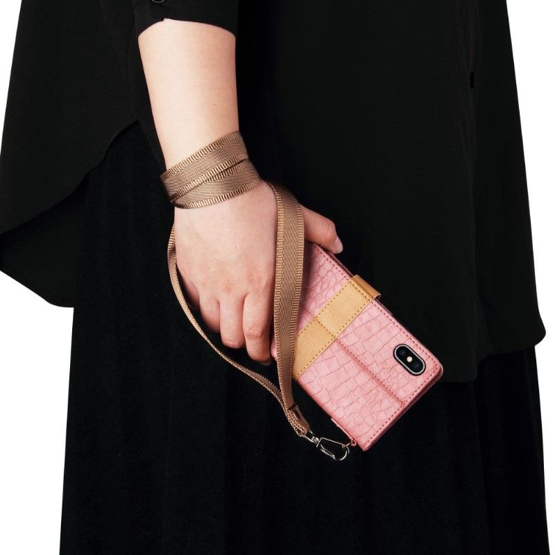 Kožené Pouzdro Na iPhone 11 Pro Efekt Imitace Kůže Croc