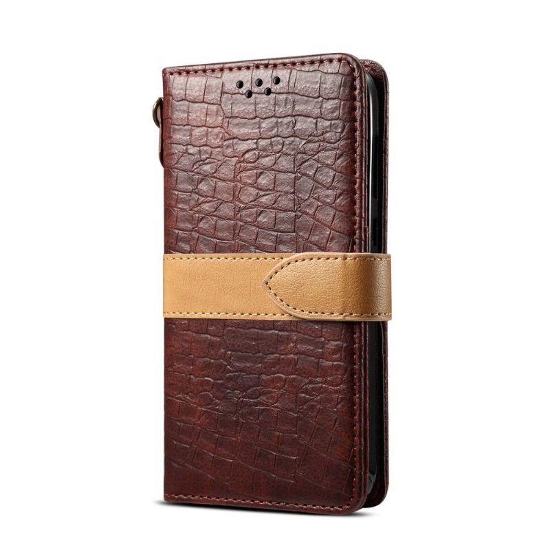 Kožené Pouzdro Na iPhone 11 Pro Efekt Imitace Kůže Croc