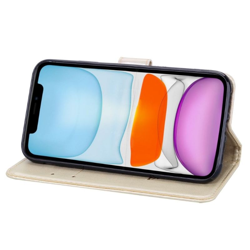 Kožené Pouzdro Na iPhone 11 Pro Růžový Vzor