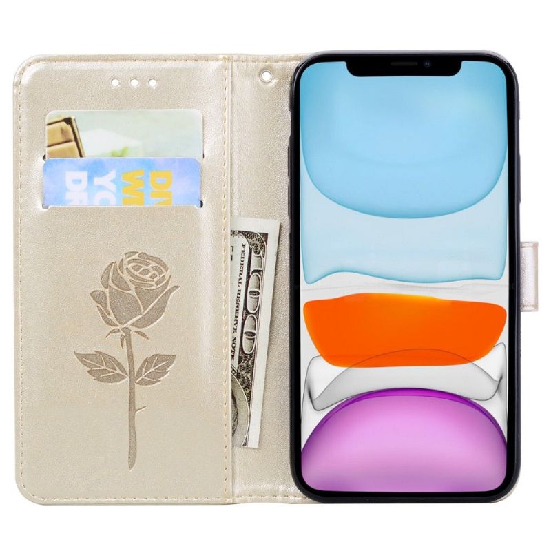 Kožené Pouzdro Na iPhone 11 Pro Růžový Vzor