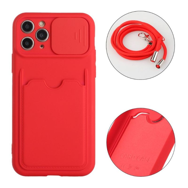 Kryt Na iPhone 11 Pro Kryt Fotoaparátu S Držákem Karty A Šňůrkou