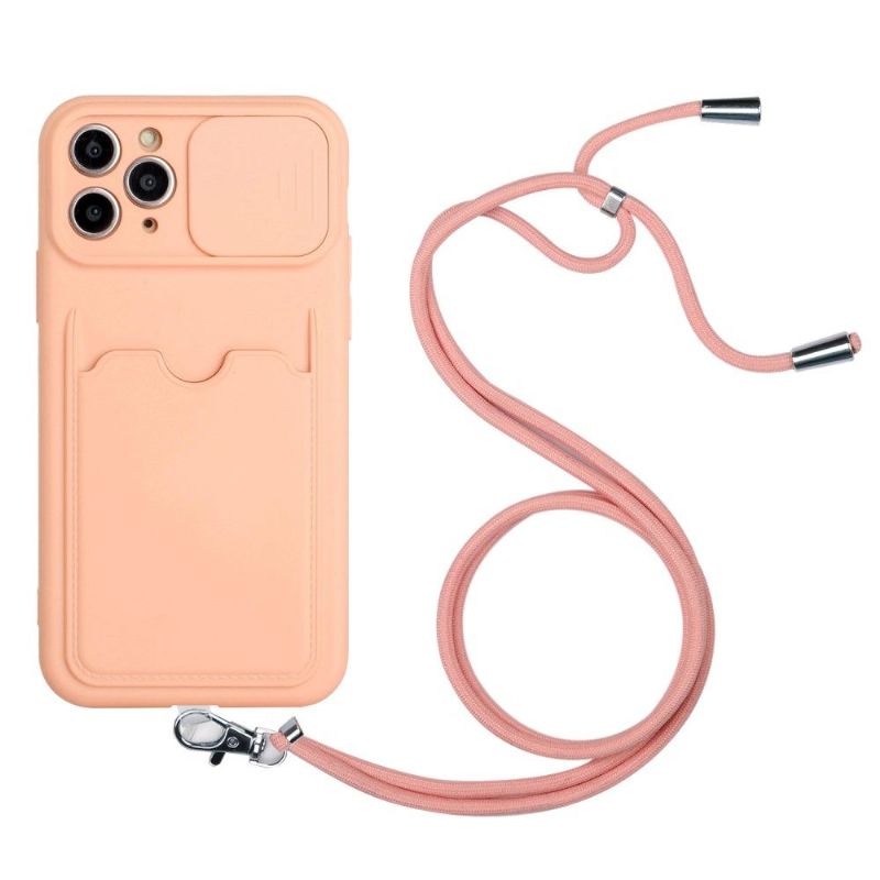 Kryt Na iPhone 11 Pro Kryt Fotoaparátu S Držákem Karty A Šňůrkou