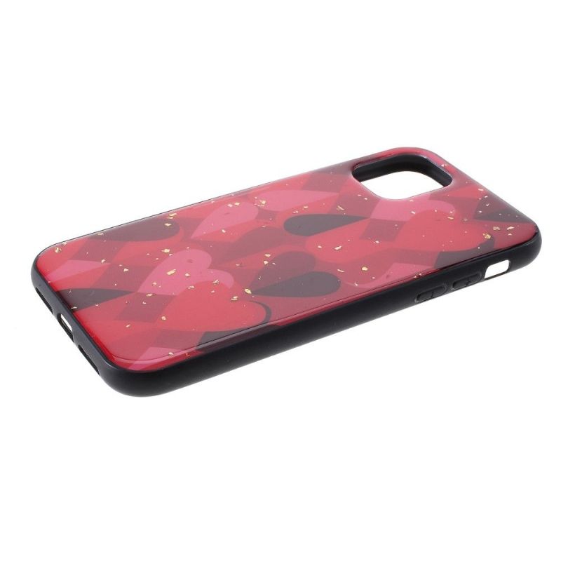 Kryt Na iPhone 11 Pro Srdce Se Zlatými Listy