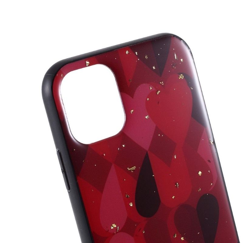 Kryt Na iPhone 11 Pro Srdce Se Zlatými Listy