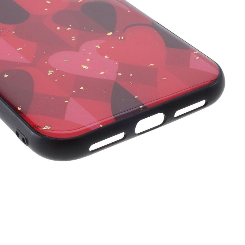 Kryt Na iPhone 11 Pro Srdce Se Zlatými Listy