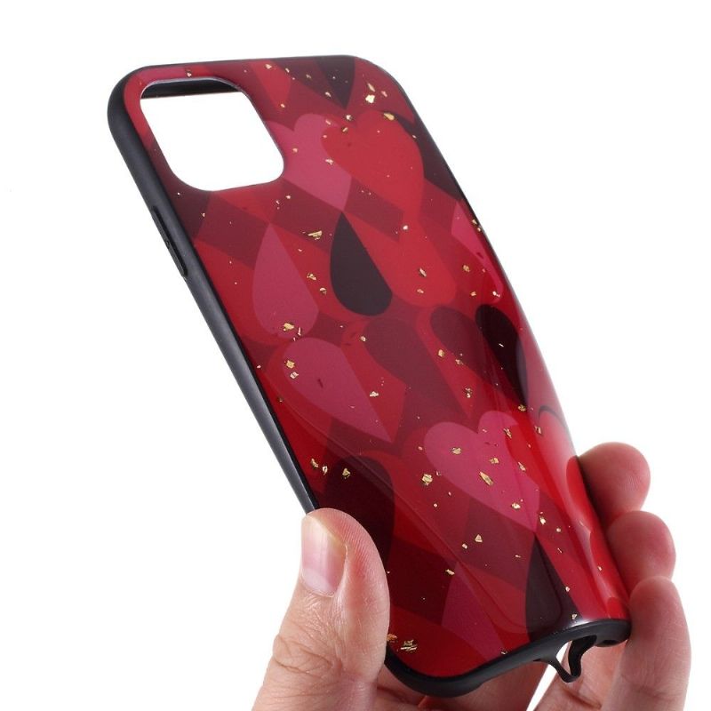 Kryt Na iPhone 11 Pro Srdce Se Zlatými Listy