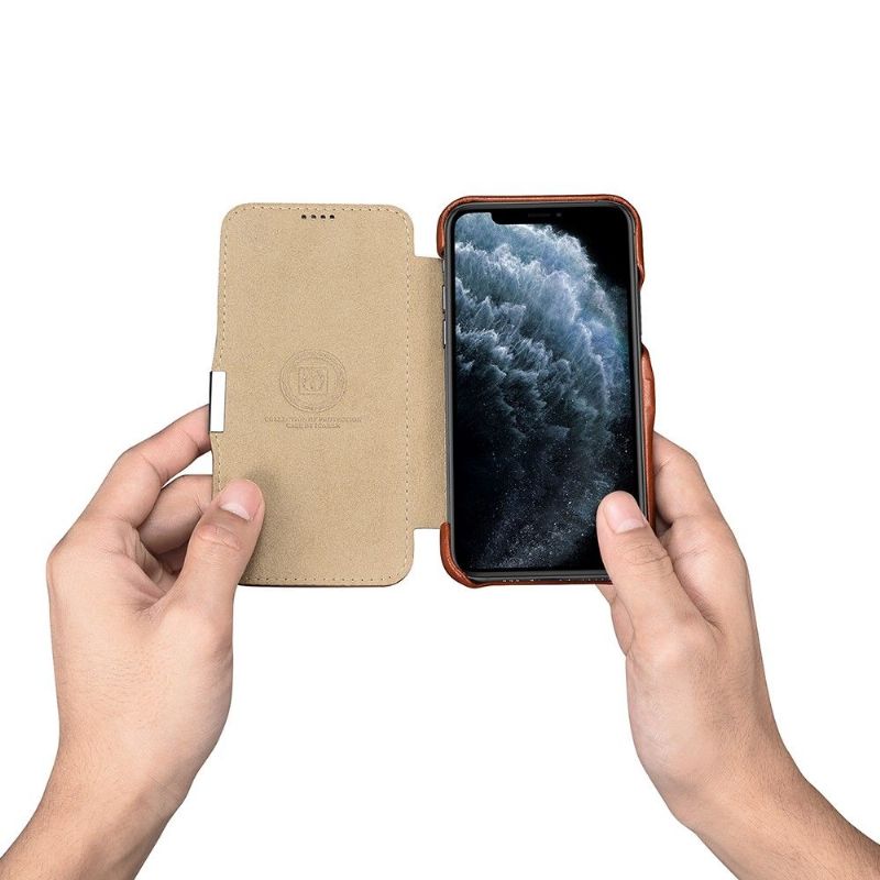 Kryty Na Mobil Na iPhone 11 Pro Flipové Pouzdro Pravá Kůže