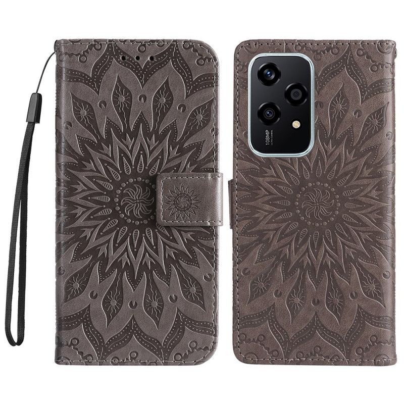 Peněženková Pouzdra Honor 200 Lite Kryty Na Mobil Solární Mandala S Popruhem