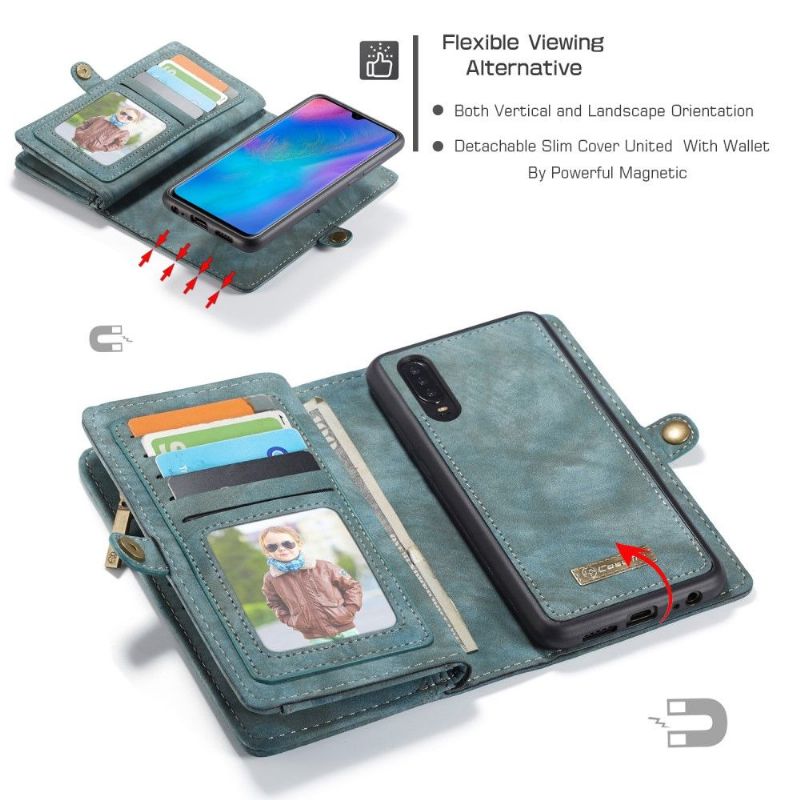 Kryt Flipové Pouzdro Na Huawei P30 A Kryt Držáku Karty - Zelený
