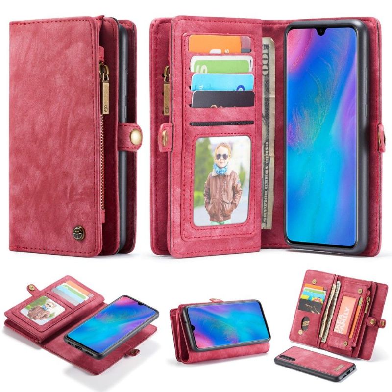 Kryt Flipové Pouzdro Na Huawei P30 A Pouzdro Na Karty - Červené