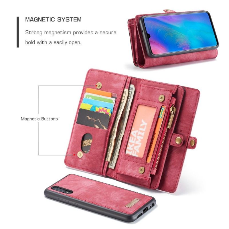 Kryt Flipové Pouzdro Na Huawei P30 A Pouzdro Na Karty - Červené