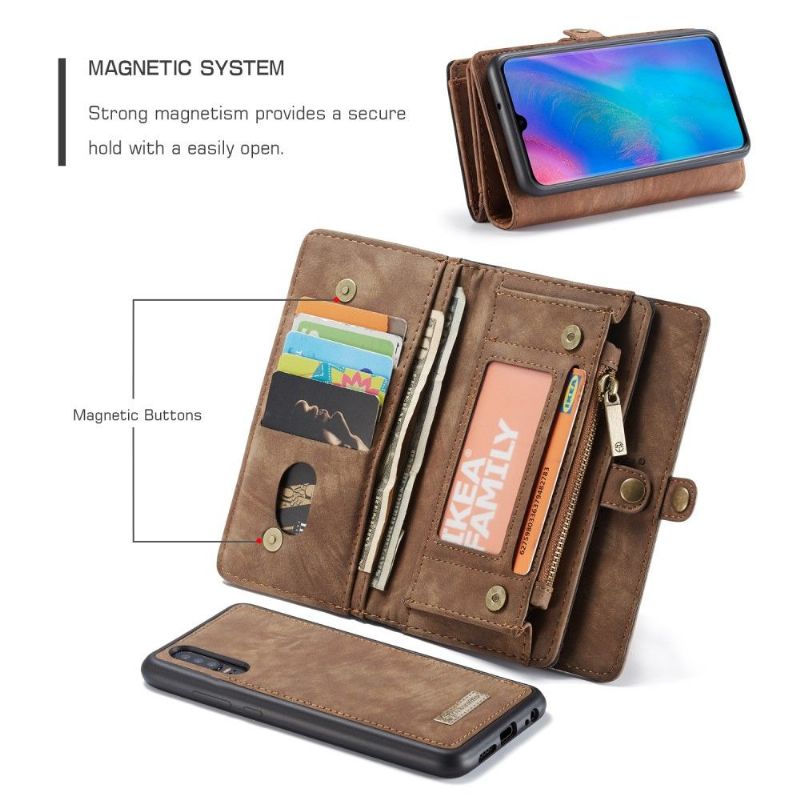 Kryt Flipové Pouzdro Na Huawei P30 Kryt Držáku Karty - Hnědý