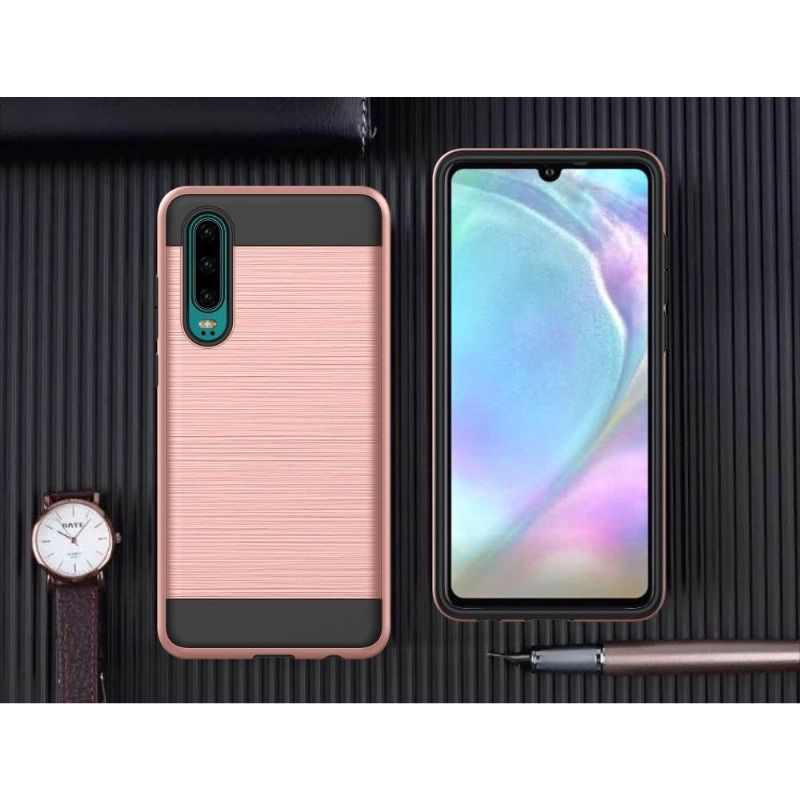 Kryt Na Huawei P30 Efekt Broušeného Kovu - Růžové Zlato