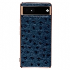 Kryt Na Google Pixel 7 Pro Pravá Kůže V Pštrosím Stylu