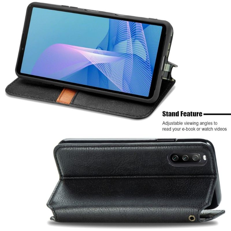 Kožené Pouzdro Na Sony Xperia 10 III Držák Karty Kub Design