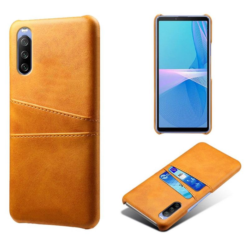Kryty Na Mobil Na Sony Xperia 10 III Kožený Držák Karet S Efekty