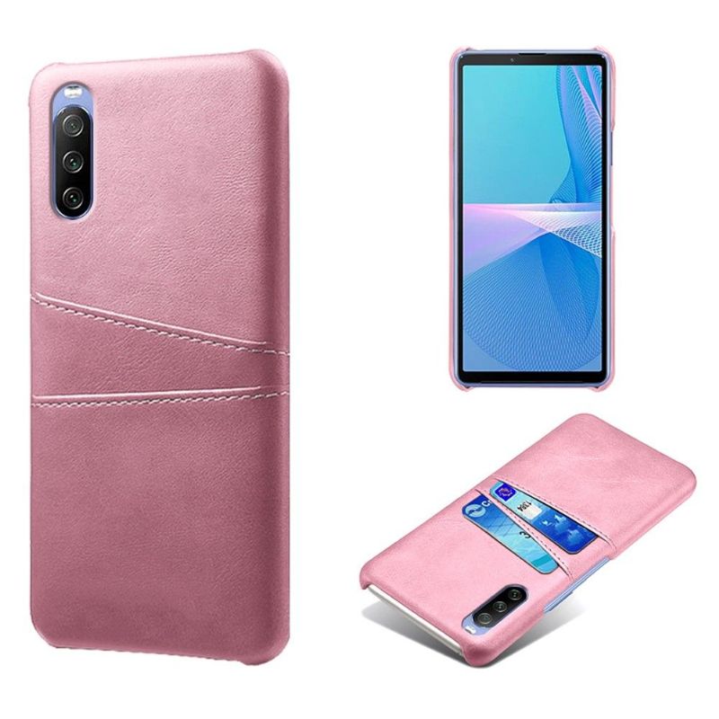 Kryty Na Mobil Na Sony Xperia 10 III Kožený Držák Karet S Efekty