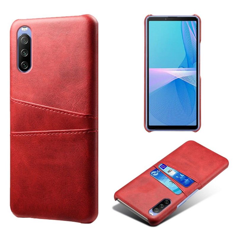 Kryty Na Mobil Na Sony Xperia 10 III Kožený Držák Karet S Efekty
