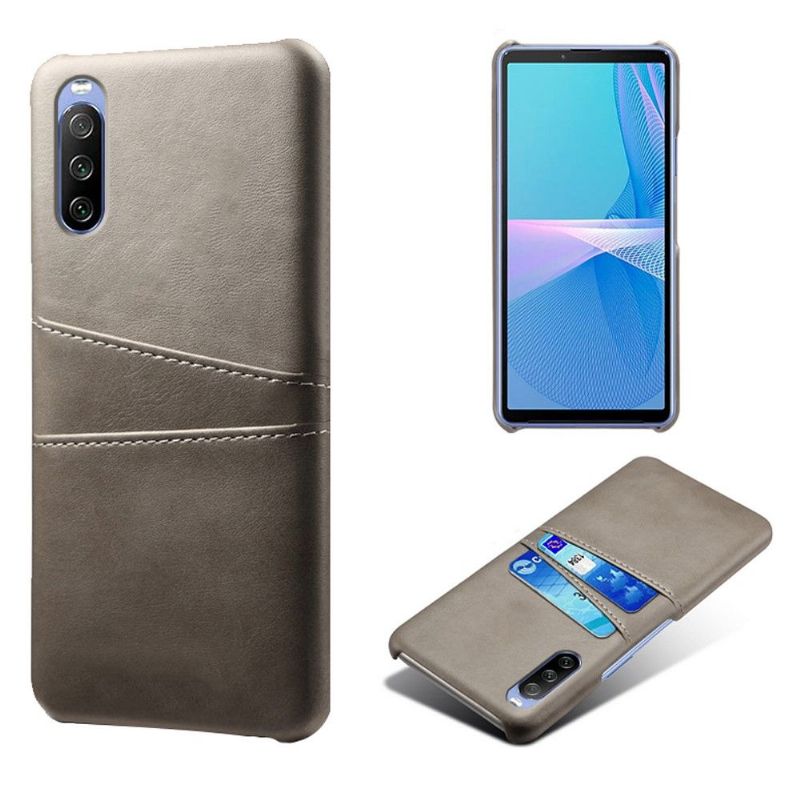 Kryty Na Mobil Na Sony Xperia 10 III Kožený Držák Karet S Efekty