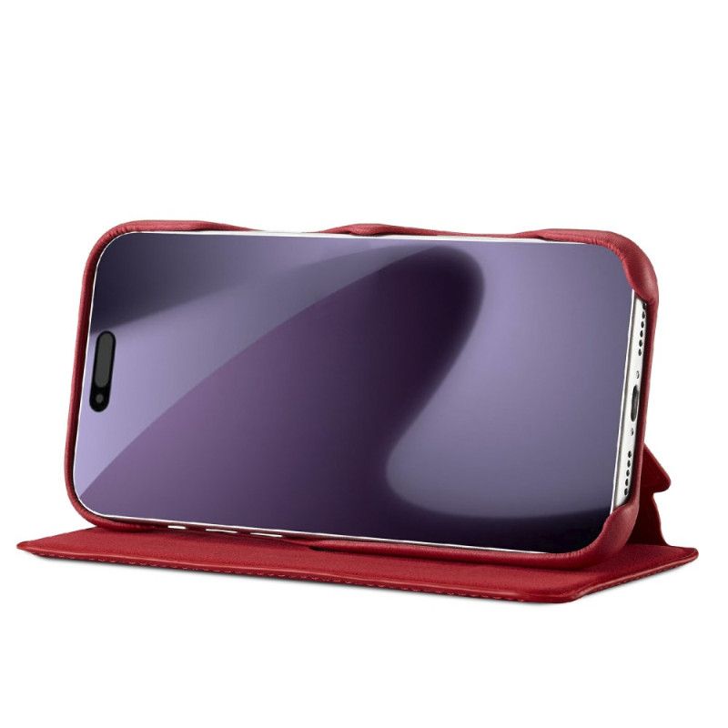 Kožené Pouzdro Folio Na iPhone 17 Pro Max Pouzdro Lc.imeeke S Efektem Semiše