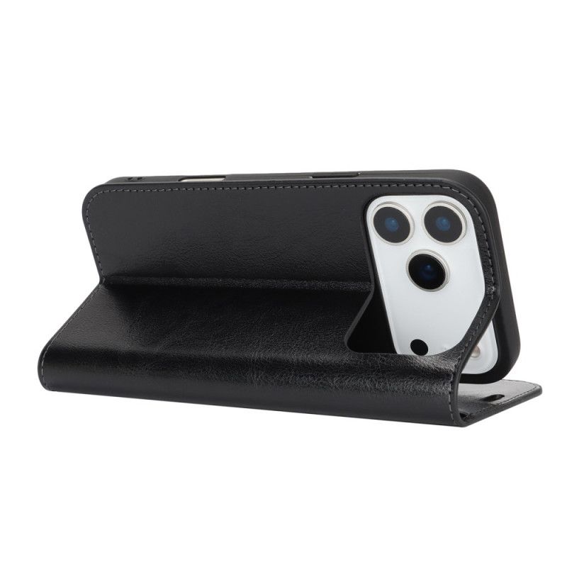 Kožené Pouzdro Folio Na iPhone 17 Pro Max Pravá Kůže