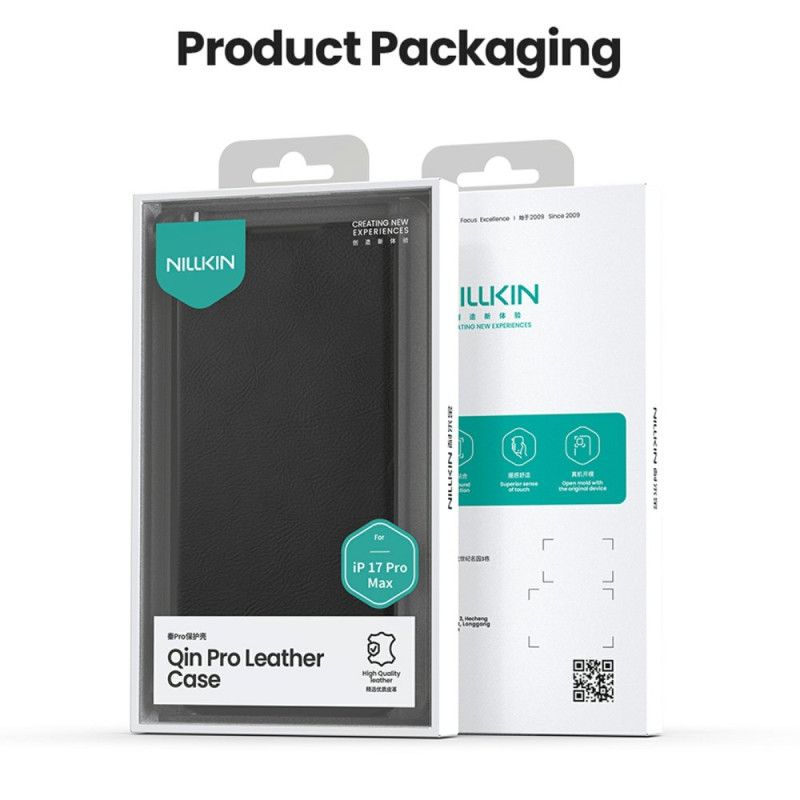 Kožené Pouzdro Folio Na iPhone 17 Pro Max Qin Pro Series Nillkin