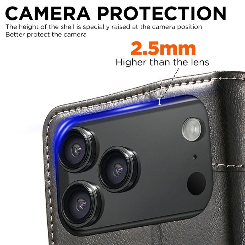 Kožené Pouzdro iPhone 17 Pro Max Kryty Na Mobil Vintage Suteni