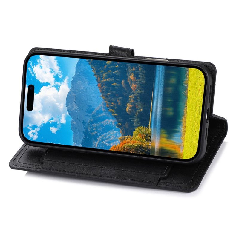 Kožený Kryt Na iPhone 17 Pro Max Kapsa Na Zip