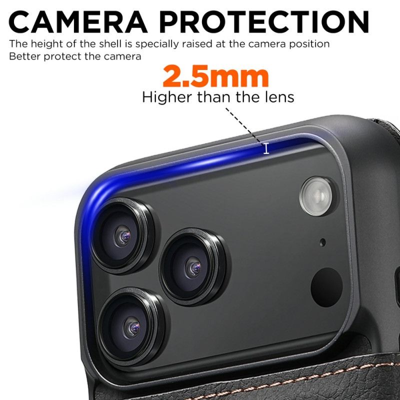 Kožený Kryt Na iPhone 17 Pro Max Magsafe 2-v-1 Suteni