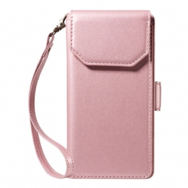 Kožený Kryt Na iPhone 17 Pro Max Vícekaretní Šňůrka Na Krk