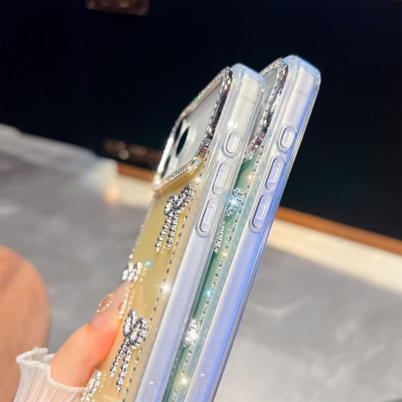 Kryt iPhone 17 Pro Max Dekorace S Motýly A Třpytkami