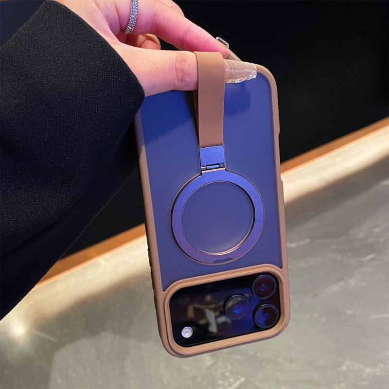 Kryt iPhone 17 Pro Max Integrovaný Poutko Na Zápěstí A Kovový Stojánek