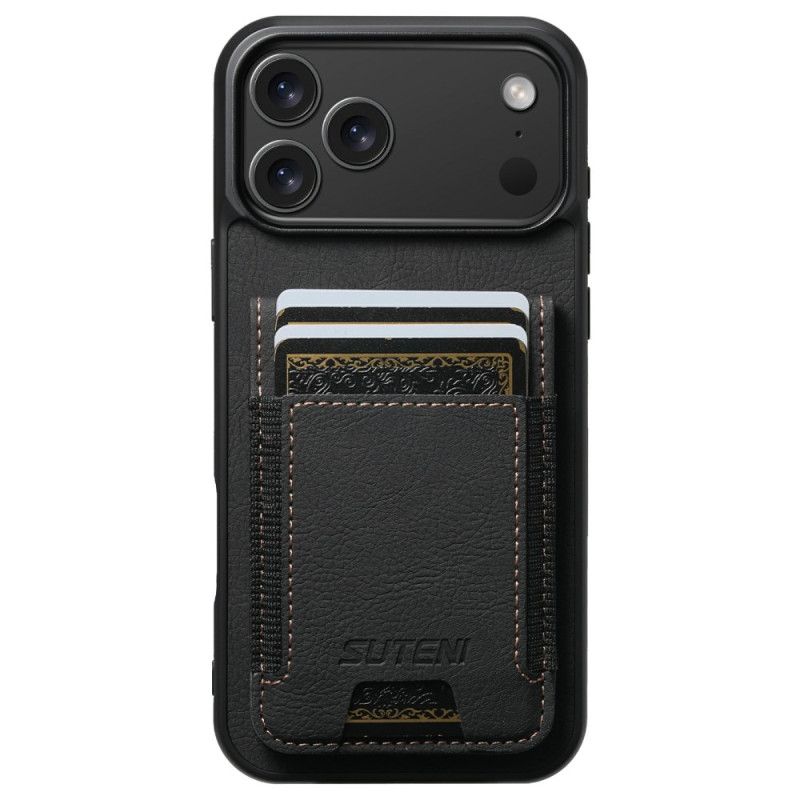 Kryt iPhone 17 Pro Max Pouzdro Na Karty A Stojánek V Retro Vzhledu