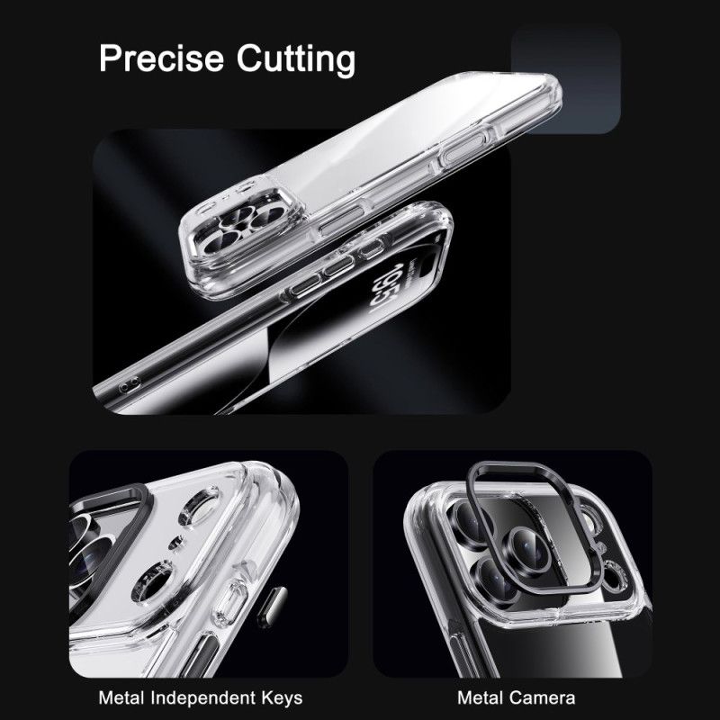 Kryt Na iPhone 17 Pro Max Ipaky Průhledný Kovový Rám Čoček
