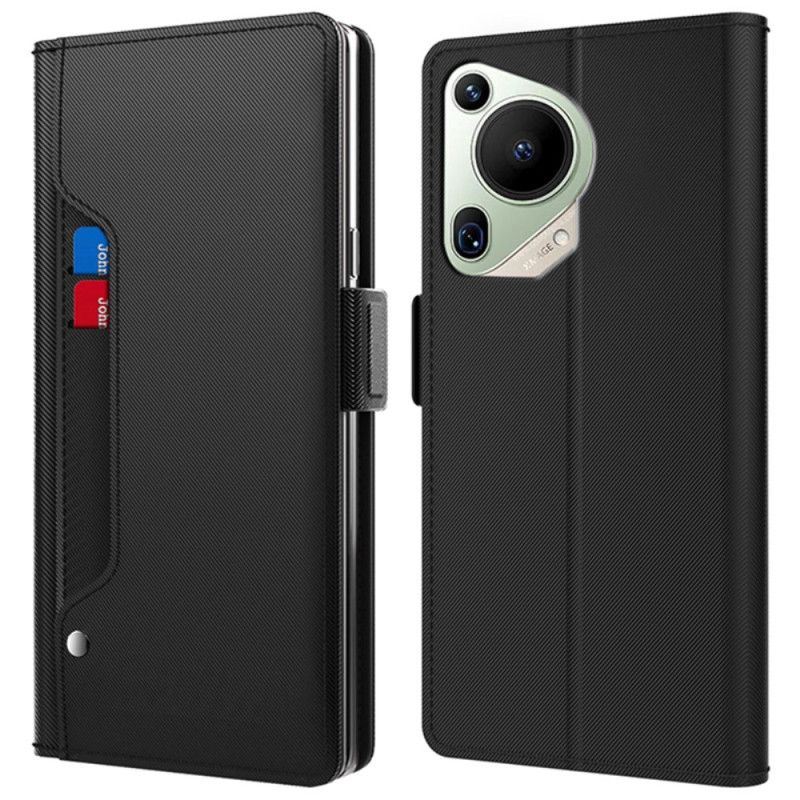 Kožený Kryt Huawei Pura 70 Ultra Zrcadlový A Odnímatelný Držák Karty