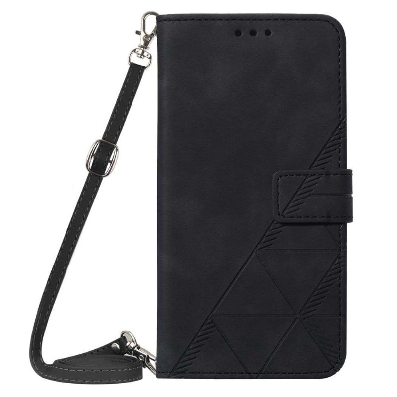 Flipové Pouzdro Na Google Pixel 6a Geometrický Design S Popruhem