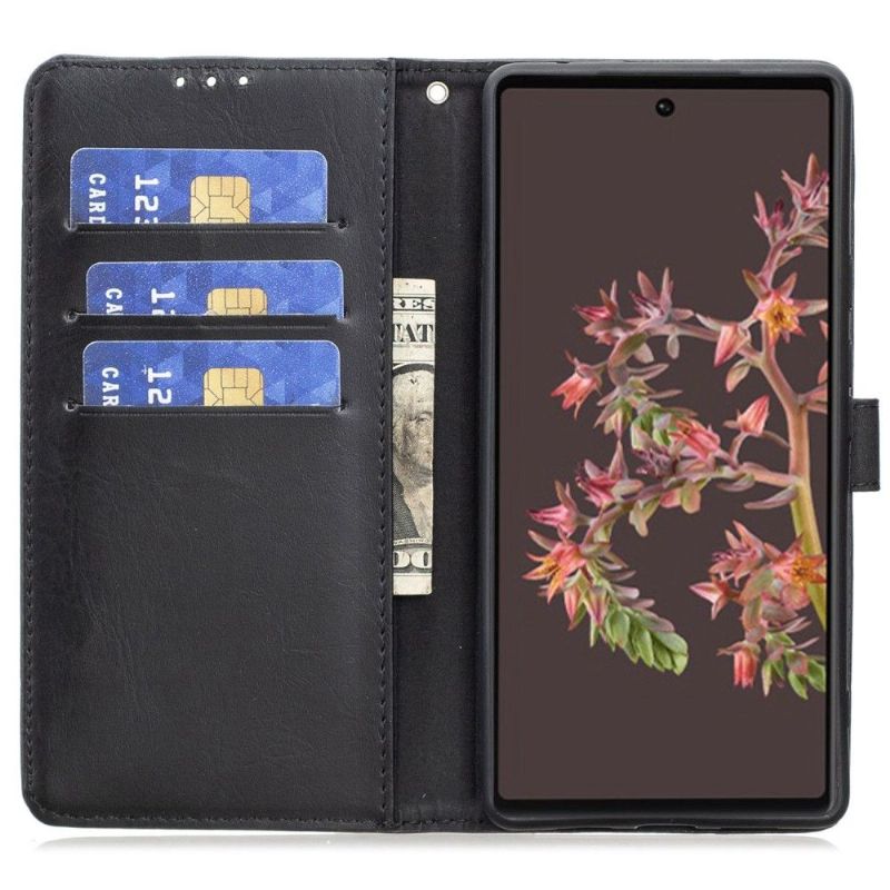 Pouzdra Na Google Pixel 6a Flipové Pouzdro Retro Fólie Z Umělé Kůže