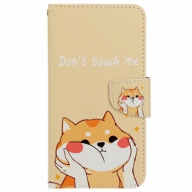 Flipové Pouzdro Na Samsung Galaxy A13 Na Lana Cat Don't Touch Me S Popruhem
