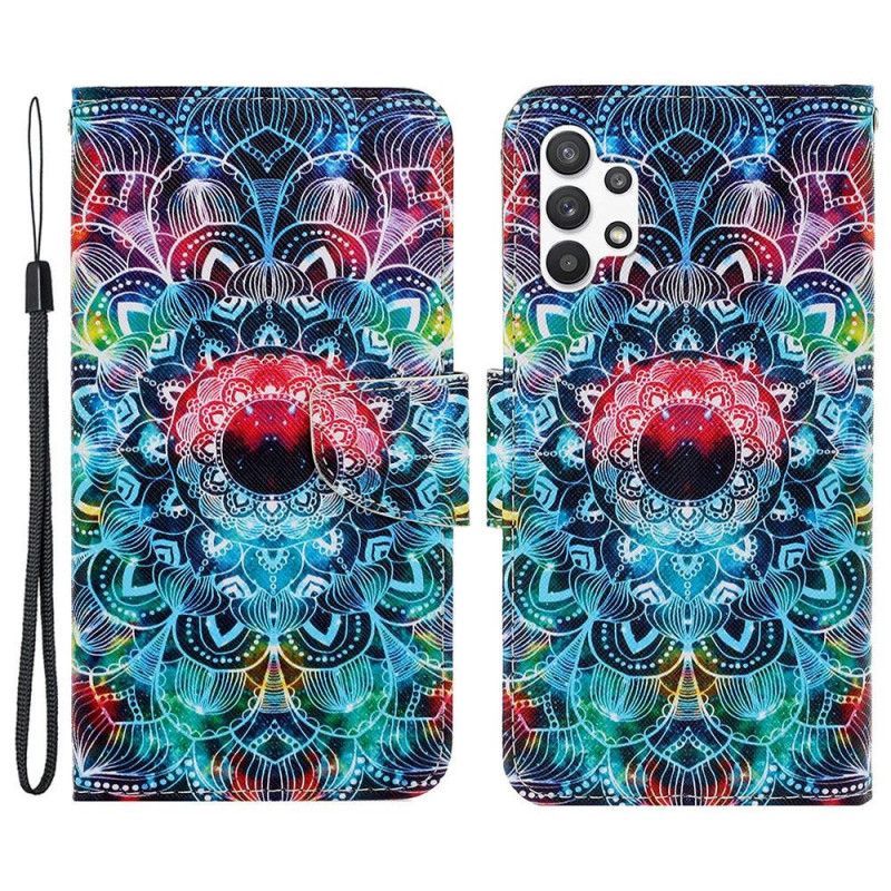 Flipové Pouzdro Na Samsung Galaxy A13 Na Lana Okázalá Strappy Mandala
