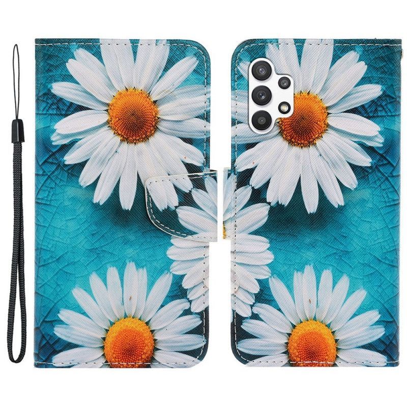 Kožené Pouzdro Na Samsung Galaxy A13 Na Lana Tanga Sedmikrásky